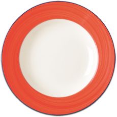 Тарелка круглая с красным бортом D 27 см, Bahamas 2, Rak Porcelain