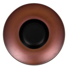 Тарелка круглая глубокая "Gourmet" с бронзовым бортом D 26 см, Metalfusion, Rak Porcelain