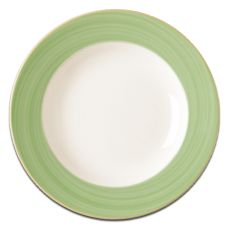 Тарелка круглая с зеленым бортом D 21 см, Bahamas 2, Rak Porcelain