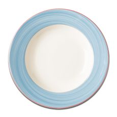 Тарелка круглая с голубым бортом D 15 см, Bahamas 2, Rak Porcelain