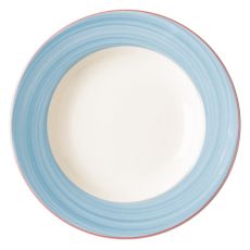 Тарелка круглая глубокая с голубым бортом D 26 см, Bahamas 2, Rak Porcelain