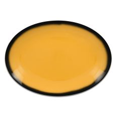 Тарелка овальная плоская желтая 32x23 см, Lea, Rak Porcelain