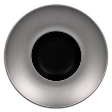 Тарелка круглая глубокая "Gourmet" с серебряным бортом D 26 см, Metalfusion, Rak Porcelain