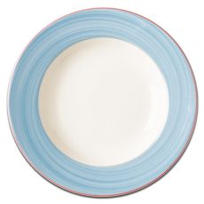 Тарелка круглая с голубым бортом D 24 см, Bahamas 2, Rak Porcelain