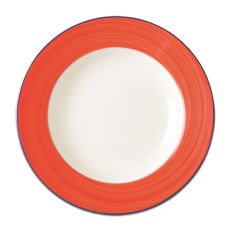 Тарелка круглая с красным бортом D 15 см, Bahamas 2, Rak Porcelain