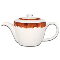 Заварочный чайник с красно-коричневым кантом 400 мл, WoodArt, Rak Porcelain