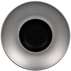 Тарелка круглая глубокая "Gourmet" с серебряным бортом D 29 см, Metalfusion, Rak Porcelain