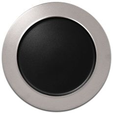 Тарелка с бортиком круглая плоская с серебряным бортом D 32 см, Metalfusion, Rak Porcelain