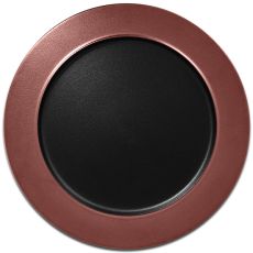 Тарелка с бортиком круглая плоская с бронзовым бортом D 32 см, Metalfusion, Rak Porcelain