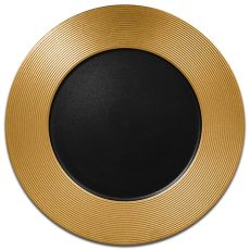 Тарелка круглая плоская с золотым бортом D 33 см, Metalfusion, Rak Porcelain