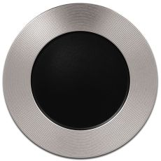 Тарелка круглая плоская с серебряным бортом D 33 см, Metalfusion, Rak Porcelain
