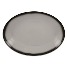 Тарелка овальная плоская серая 32x23 см, Lea, Rak Porcelain