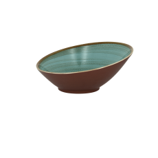 Салатник круглый асимметричный Twirl Lagoon 1600 мл, фарфор, RAK Porcelain