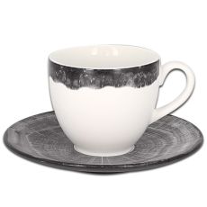 Чашка круглая с серым бортом 280 мл, WoodArt, Rak Porcelain