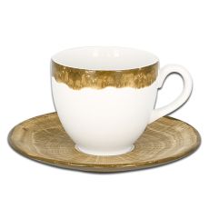 Чашка круглая с зеленым бортом 230 мл, WoodArt, Rak Porcelain