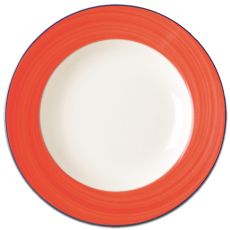Тарелка круглая с красным бортом D 30 см, Bahamas 2, Rak Porcelain