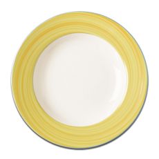 Тарелка круглая с желтым бортом D 15 см, Bahamas 2, Rak Porcelain