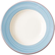 Тарелка круглая с голубым бортом D 27 см, Bahamas 2, Rak Porcelain