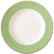 Тарелка круглая с зеленым бортом D 30 см, Bahamas 2, Rak Porcelain