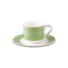 Блюдце круглое с зеленым бортом D 13 см, Bahamas 2, Rak Porcelain