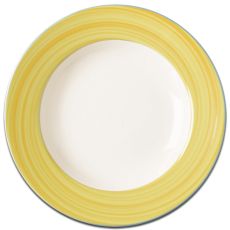 Тарелка круглая с желтым бортом D 30 см, Bahamas 2, Rak Porcelain