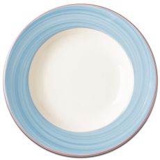 Тарелка круглая с голубым бортом D 30 см, Bahamas 2, Rak Porcelain