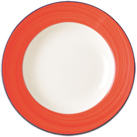 Тарелка круглая с красным бортом D 27 см, Bahamas 2, Rak Porcelain