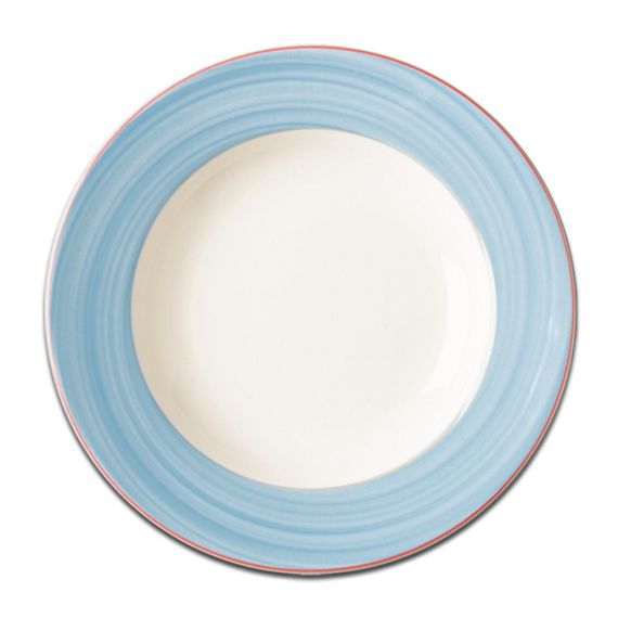 Тарелка круглая с голубым бортом D 15 см, Bahamas 2, Rak Porcelain