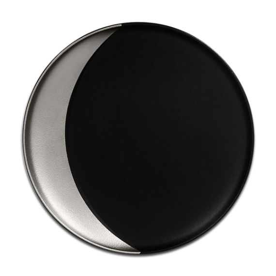Тарелка круглая глубокая с серебряным бортом D 24 см, Metalfusion, Rak Porcelain