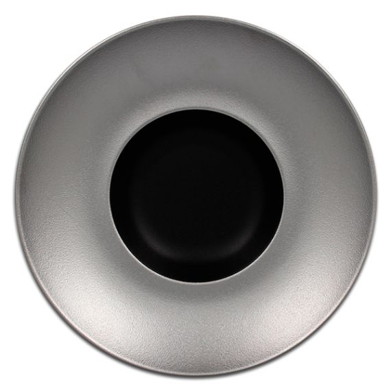 Тарелка круглая глубокая "Gourmet" с серебряным бортом D 26 см, Metalfusion, Rak Porcelain