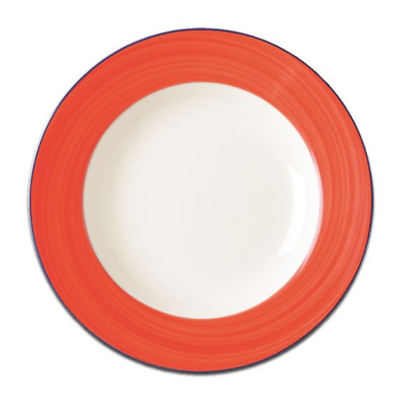 Тарелка круглая с красным бортом D 15 см, Bahamas 2, Rak Porcelain