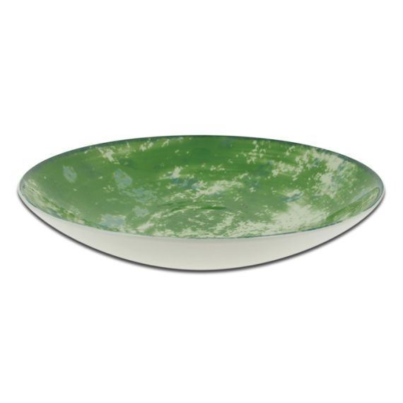 Тарелка Coupe круглая глубокая зеленая D 26 см, Peppery, Rak Porcelain