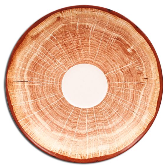Блюдце круглое красно-коричневое D 17 см, WoodArt, Rak Porcelain