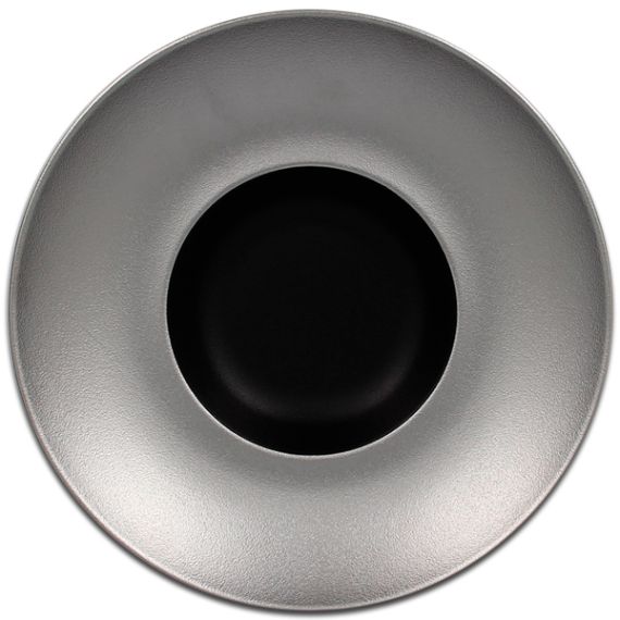 Тарелка круглая глубокая "Gourmet" с серебряным бортом D 29 см, Metalfusion, Rak Porcelain