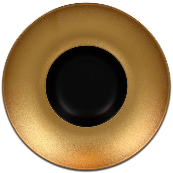 Тарелка круглая глубокая "Gourmet" с золотым бортом D 29 см, Metalfusion, Rak Porcelain