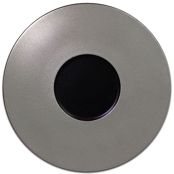 Тарелка круглая плоская с серебряным бортом D 29 см, Metalfusion, Rak Porcelain