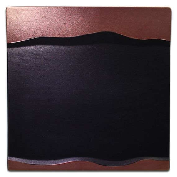 Тарелка квадратная плоская с бронзовым бортом 25x25 см, Metalfusion, Rak Porcelain