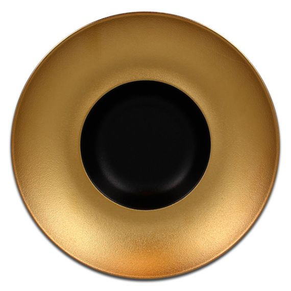 Тарелка круглая глубокая "Gourmet" с золотым бортом D 26 см, Metalfusion, Rak Porcelain