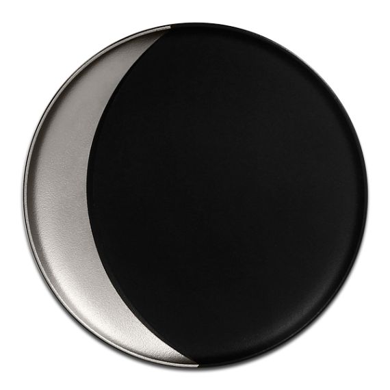 Тарелка круглая глубокая с серебряным бортом D 27 см, Metalfusion, Rak Porcelain