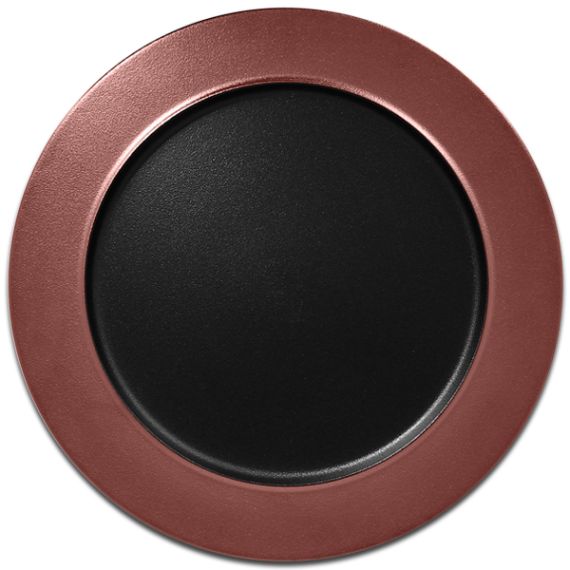 Тарелка с бортиком круглая плоская с бронзовым бортом D 32 см, Metalfusion, Rak Porcelain