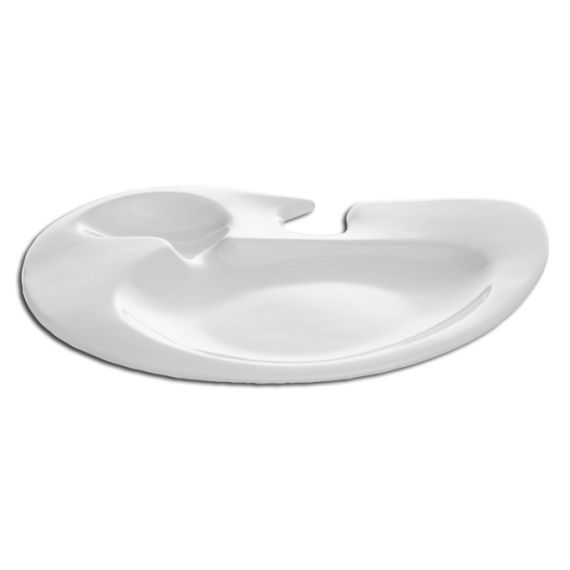 Тарелка для фуршетов овальная с местом для бокала 22x15,5 см, Nabur, Rak Porcelain