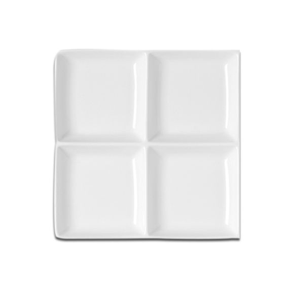Тарелка квадратная 4-секционная 20x20 см, Minimax, Rak Porcelain
