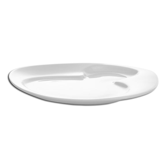 Тарелка ассиметричная овальная с 2 зонами 32x26,5 см, Nabur, Rak Porcelain