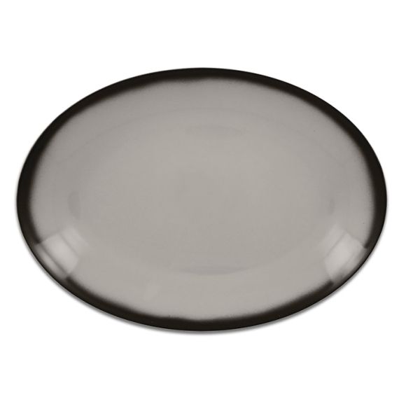 Тарелка овальная плоская серая 32x23 см, Lea, Rak Porcelain