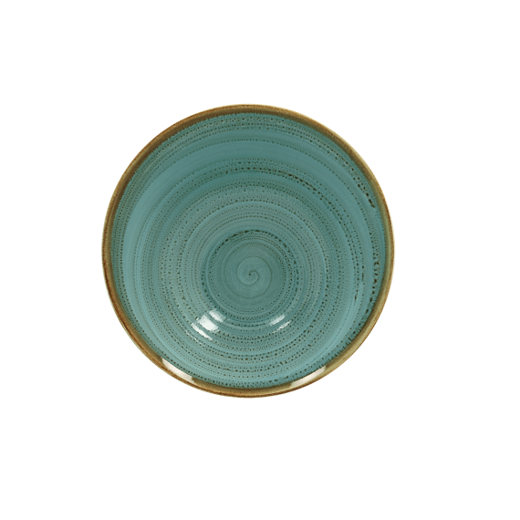 Салатник круглый асимметричный Twirl Lagoon 1600 мл, фарфор, RAK Porcelain, изображение 2