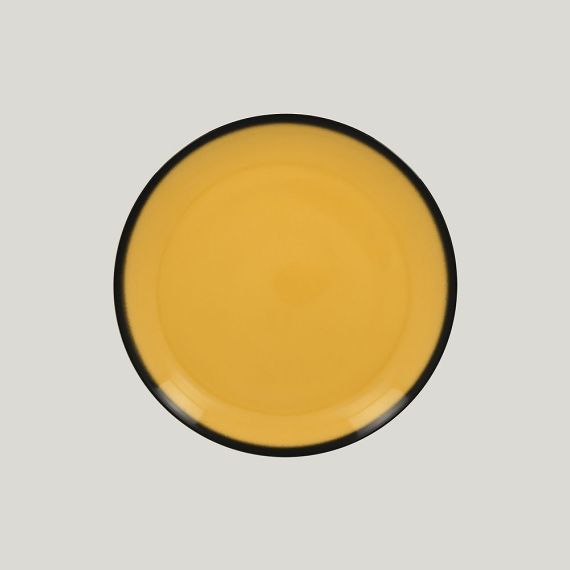 Тарелка круглая LEA Yellow 27 см, желтый цвет, RAK Porcelain