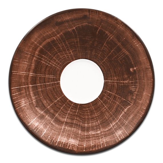 Блюдце круглое темно-коричневое D 15 см, WoodArt, Rak Porcelain