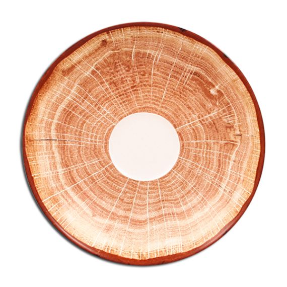 Блюдце круглое красно-коричневое D 13 см, WoodArt, Rak Porcelain