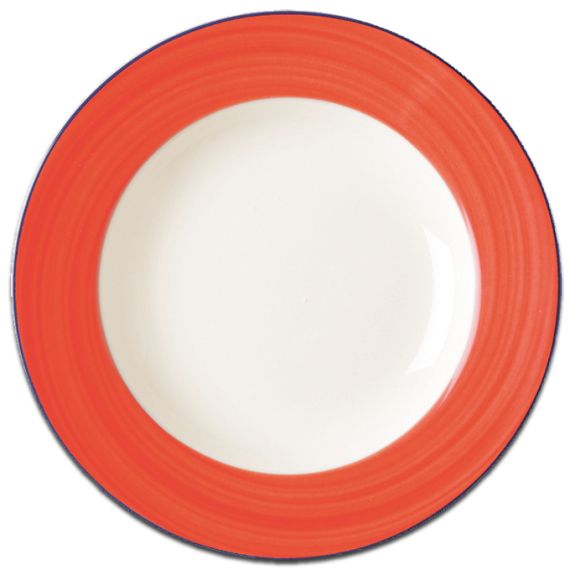 Тарелка круглая с красным бортом D 30 см, Bahamas 2, Rak Porcelain