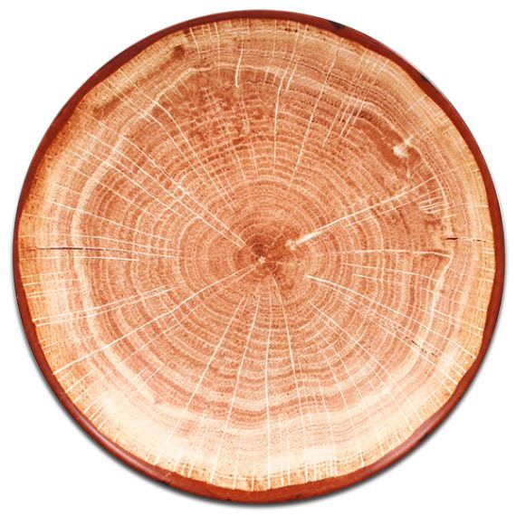 Тарелка круглая глубокая красно-коричневая D 26 см, WoodArt, Rak Porcelain